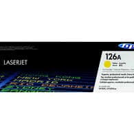Genuine HP 126A yellow toner cartridge for HP laser printers, delivering bright and consistent color prints